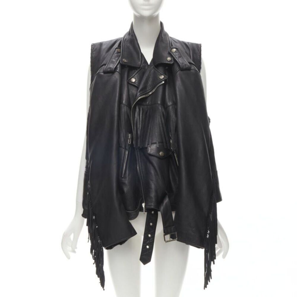 Balenciaga 2017 Fringed Biker Jacket